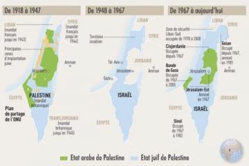 Les territoires palestiniens rognés par l'expansionisme israélien.