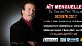 Lounis Aït Menguellet donnera trois concerts en octobre en France