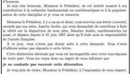  La lettre de Michèle Audin à Nicolas Sarkozy