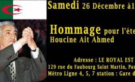 Des militants associatifs renderont, samedi à Paris, un hommage à Aït Ahmed