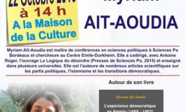 Myriam Aït-Aoudia, invitée du Café littéraire de Béjaïa samedi 22 octobre