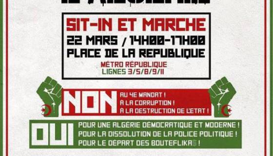 Appel à une marche le 22 mars à 14h à Paris