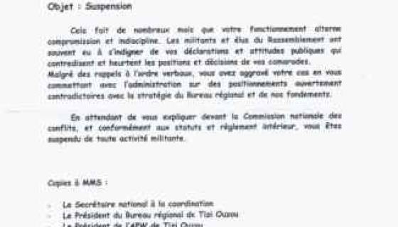 RCD : deux membres du conseil national suspendus