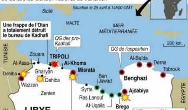 Libye: avancée des rebelles à Misrata, le bureau de Kadhafi bombardé