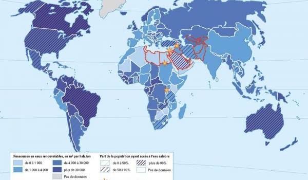 Cartographie des ressources hydriques par région.