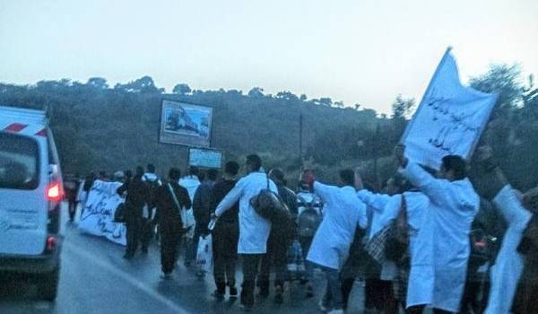 Deuxième jour de la marche des enseignants contractuels