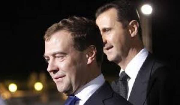 Dimitri Medvedev et Bachar Al Assad.