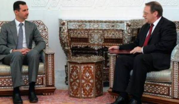 Mikhaïl Boulganov avec Bachar Al Assad.