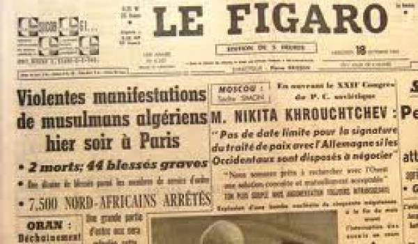 Exemple de l'occultation de la réalité du massacre des Algériens par certains médias français de l'époque.