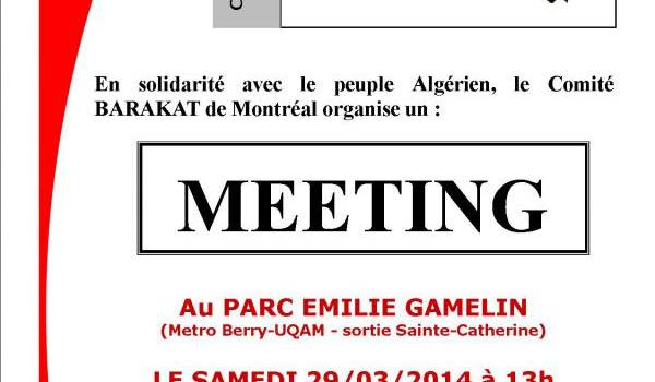 Un mouvement Barakat organise un meeting de solidarité avec le peuple algérien