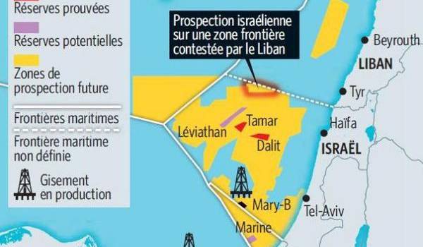 La carte des prospections de pétrole.