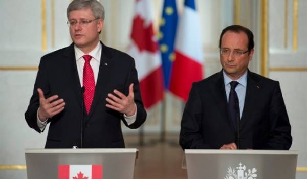 Stephen Harper et François Hollande