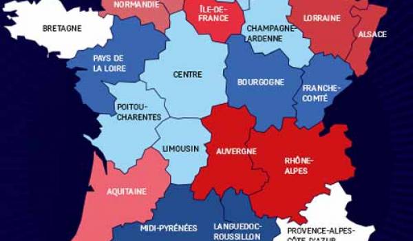 La nouvelle carte des régions.