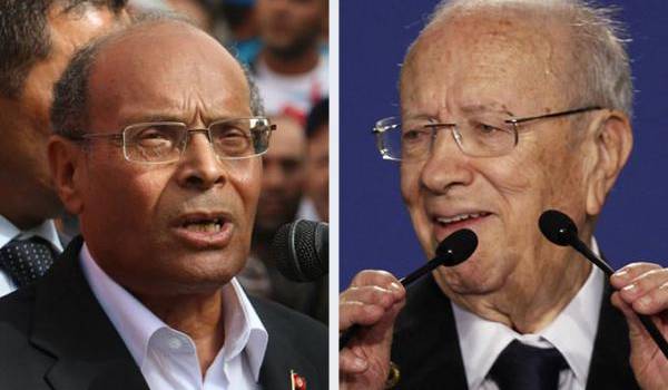 Mahmoud Marzouki, ancien opposant et Béji Caïd Essebsi, un cacique du pouvoir.