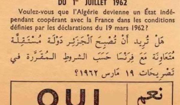 Le bulletin de vote de l'élection du 1er juillet 1962.