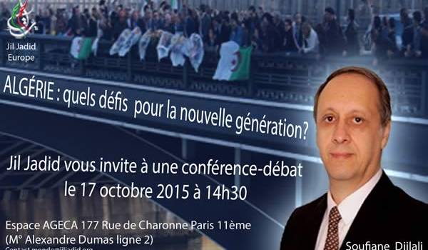 Conférence publique de Soufiane Djilali samedi à Paris