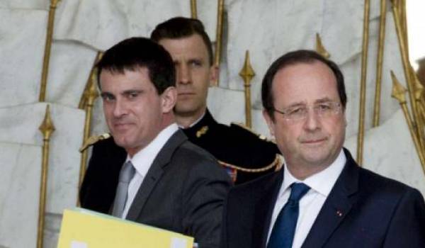 Valls et Hollande en baisse dans la popularité. Photo archives AFP