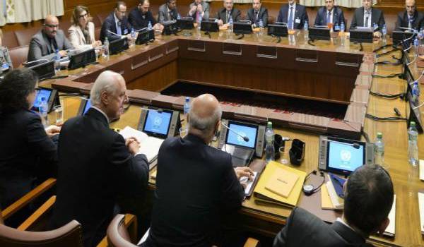 Les négociateurs à Genève. Photo AFP