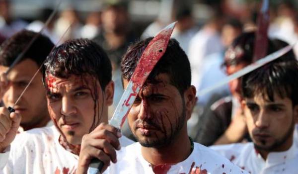 Scène de célébration de l'Achoura dans le quartier Khadimiya, à Bagdad. Photo AFP