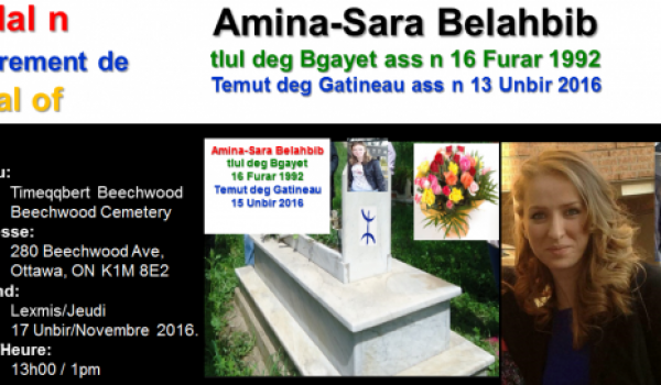 L'enterrement d'Amina-Sara Belahbib prévu jeudi à Ottawa