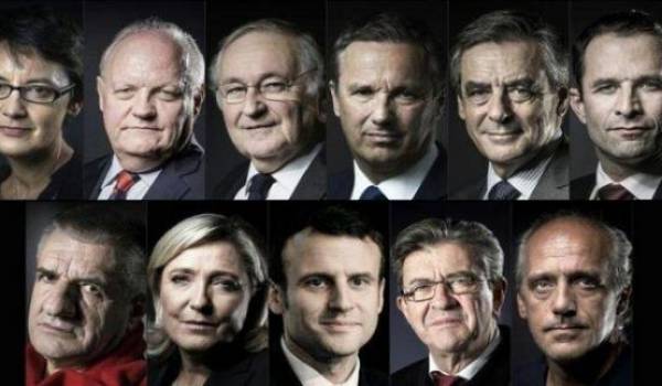 Les onze candidats à la présidentielle française.