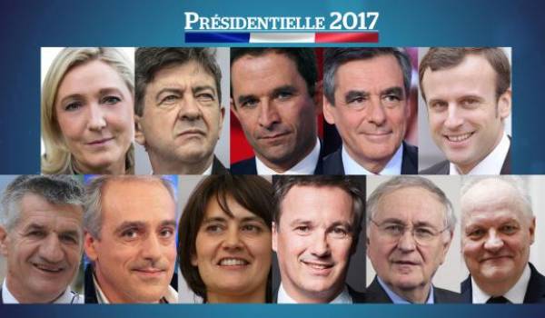 Les candidats pour la présidentielle.