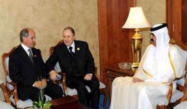 Abdeljalil, Bouteflika et Cheikh Ahmad Khalifa Thani du Qatar, à Doha.