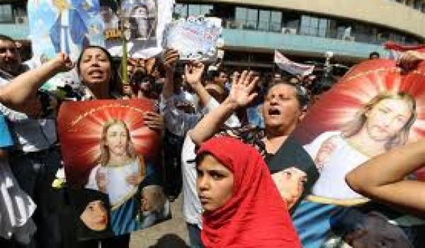 Manifestation de Coptes hier au Caire.