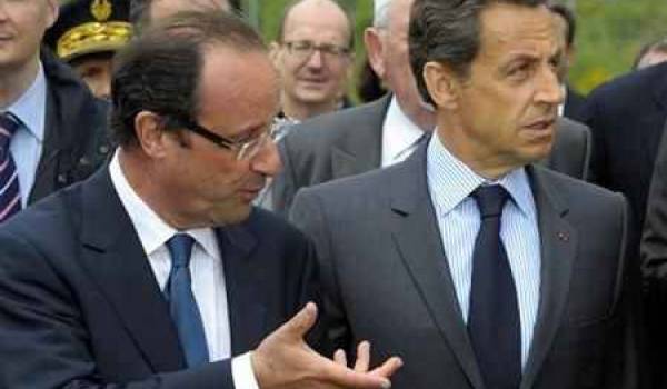 Le candidat du PS François Hollande et le président Nicolas Sarkozy.