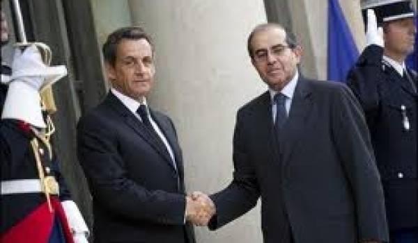 Mahmoud Jibril et Nicolas Sarkozy (président français)